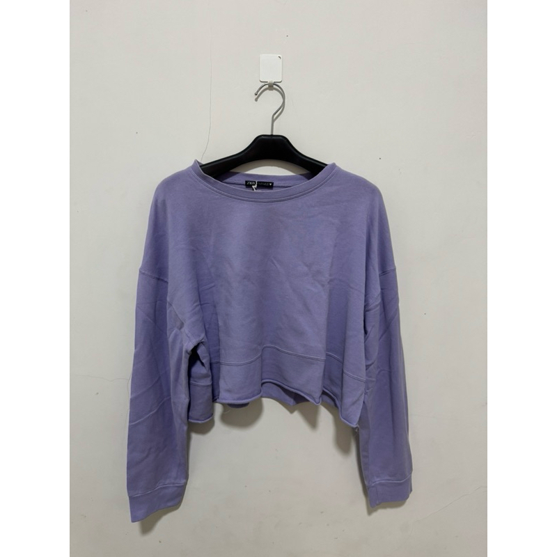 Sweater Ungu Lilac Zara Crop
