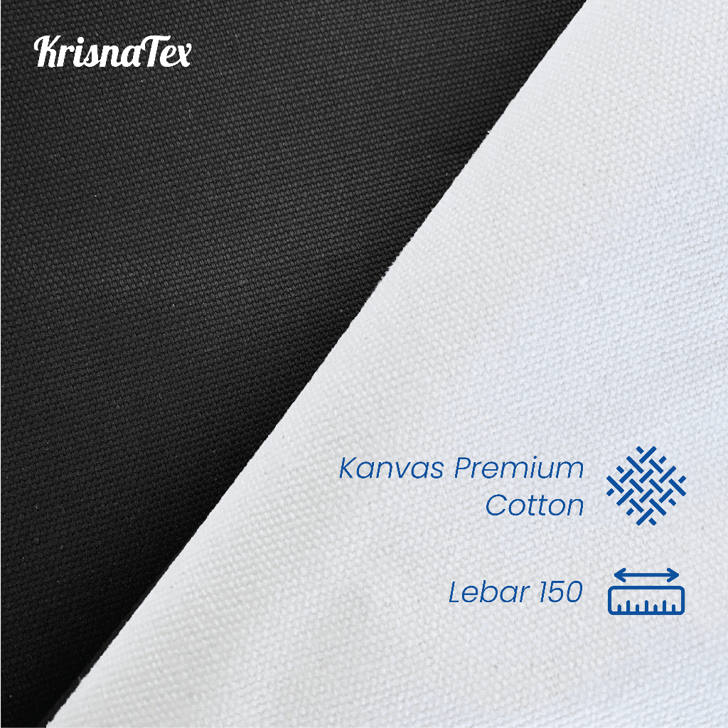 Kain Kanvas Premium Cotton Lebar 150 cm Meteran - Bahan Canvas Katun