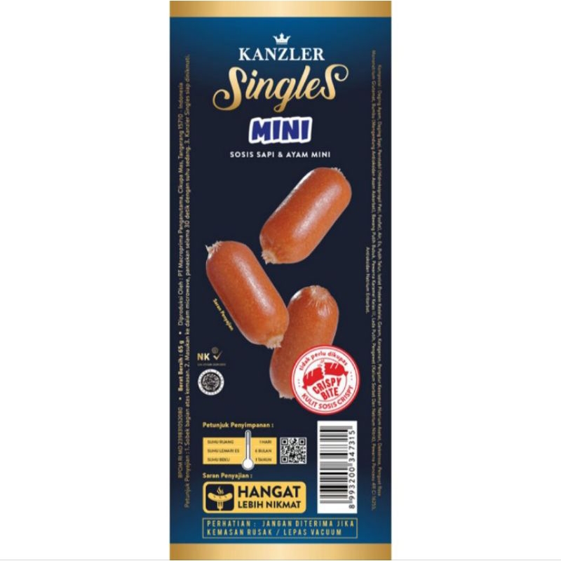 

Kanzler Singles Sosis Sapi & Ayam Mini 65 g - only sameday dan instan