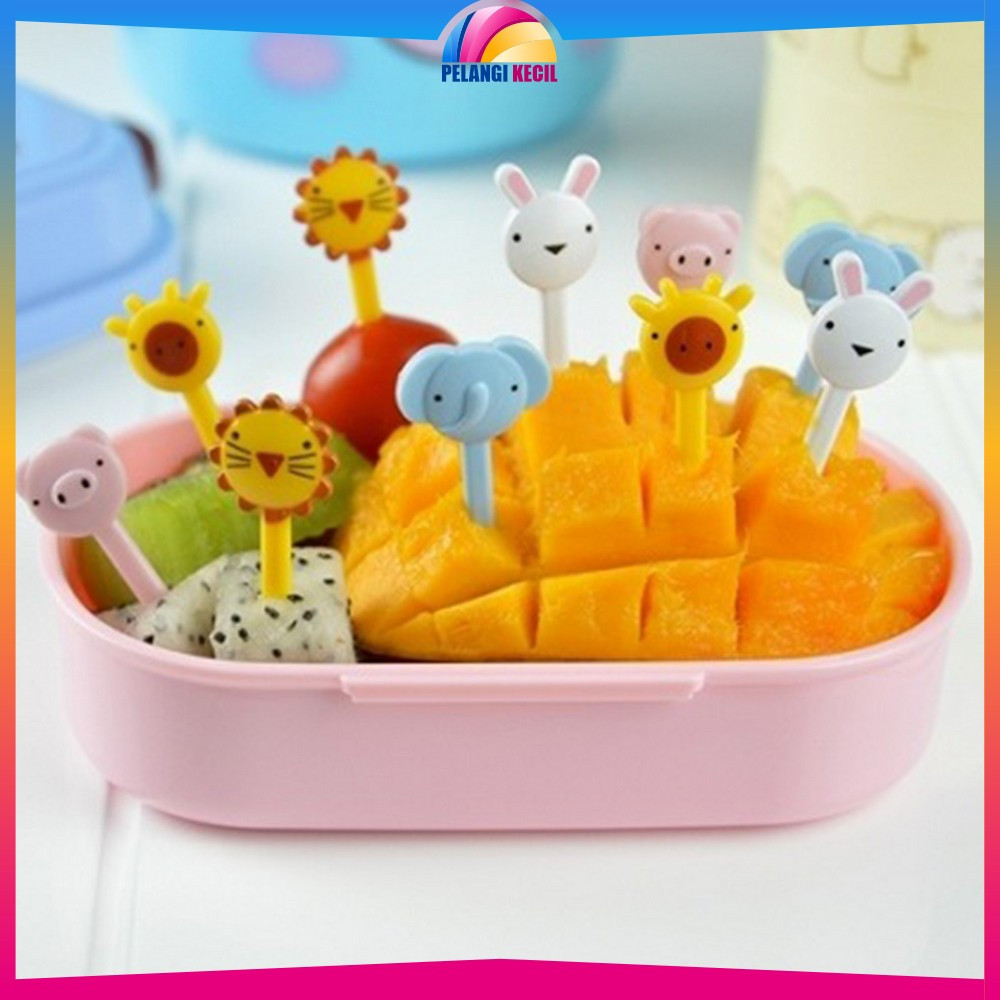 Garpu Bento Isi 10pcs Karakter Animal Garpu Buah Mini / Food Pick Tusukan Bento Buah Kue Dekorasi Be