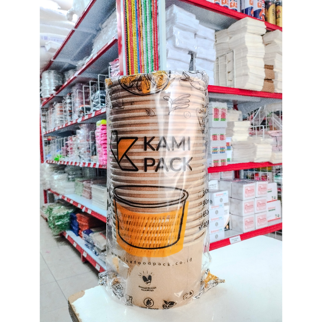 Paper Bowl Kraft Saja (800ml) / Mangkok Kertas Bakso / Rice Bowl Paper