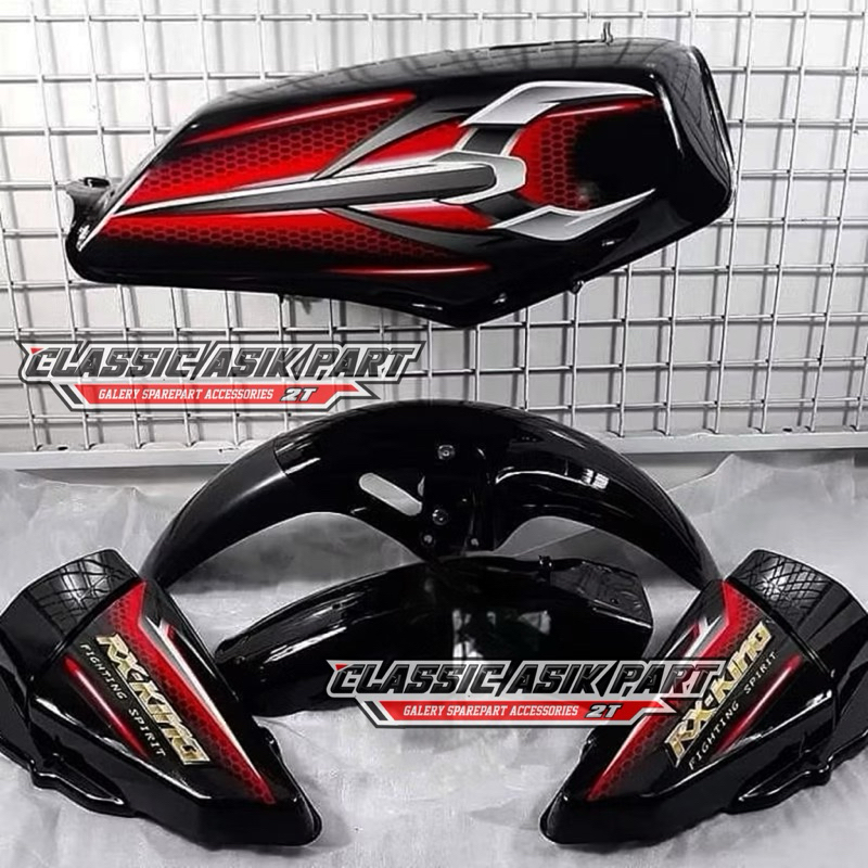 BODY SET RX KING NEW 2007 HITAM LIST MERAH KOMPLIT