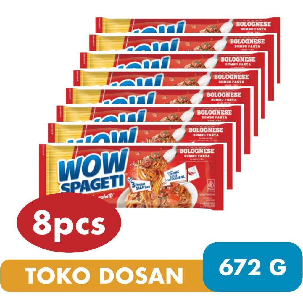 

8pcs WOW Spageti Bolognese & Carbonara Spageti Mie Instan 704g