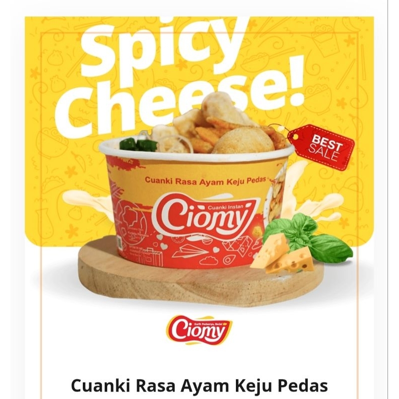 

Ciomy Cuanki Yummy Cheese Ayam Keju Pedas Cup Besar