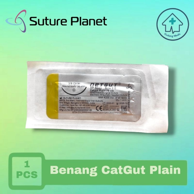 Benang CatGut  Plain Sature Planet 1 Pcs CatGut Plain  Netgut Sature Plain