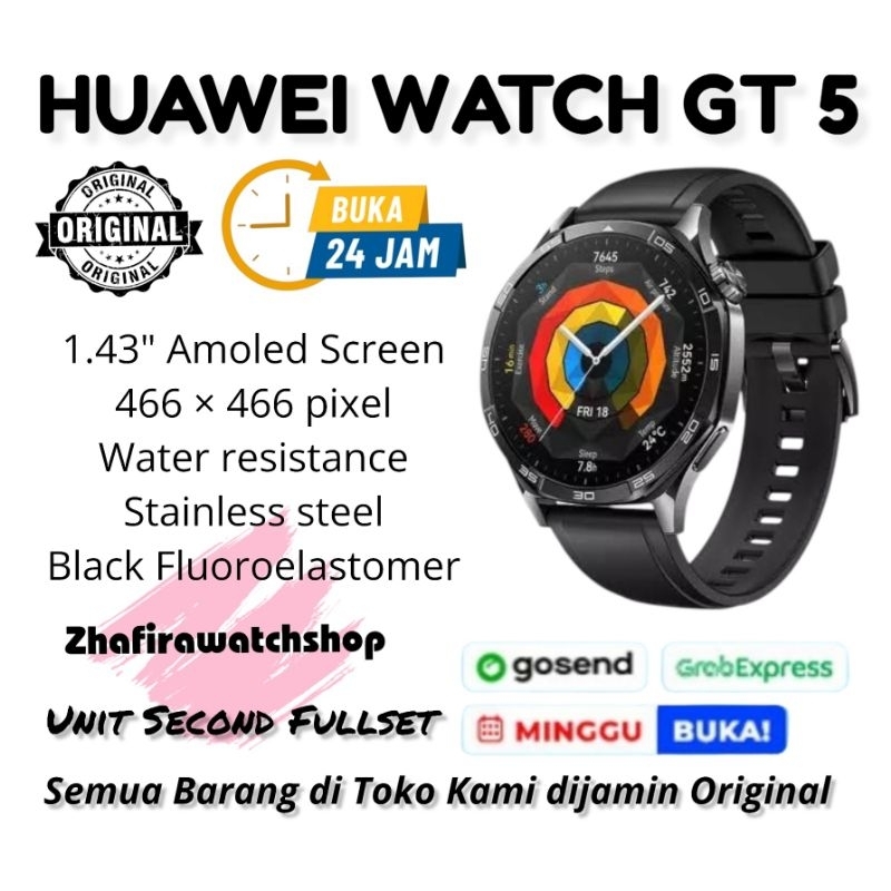 smartwatch huawei watch GT 5 46mm bergaransi resmi second