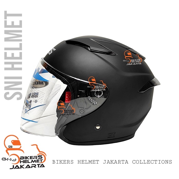 HELM MDS VOLTUS SOLID BLACK DOFF HALF FACE SINGLE VISOR