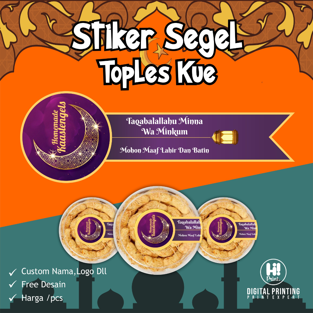

Cetak custom stiker toples kue