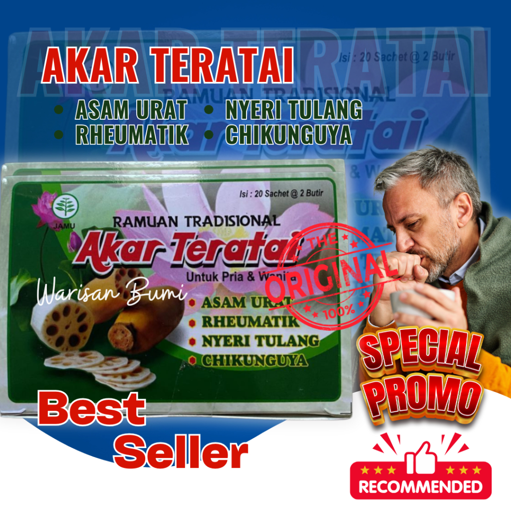 

AKAR TERATAI KAPSUL ASAM URAT REMATIK NYERI TULANG ISI 20 SASET ORIGINAL
