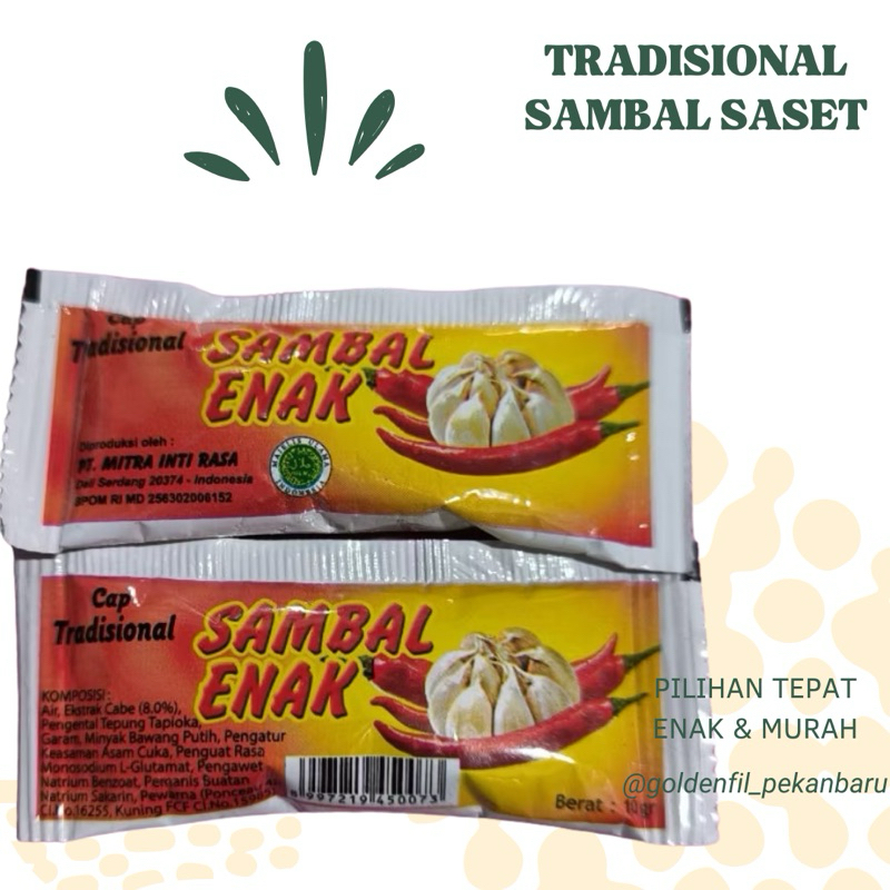 

Tradisional saus sambal saset isi 25x10g
