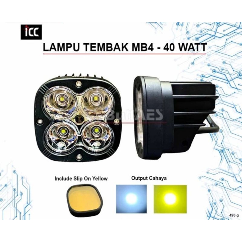 LAMPU TEMBAK 4 MATA 40 WATT MB4 | CREE WORK LIGHT 4 MATA | CWL AES2321