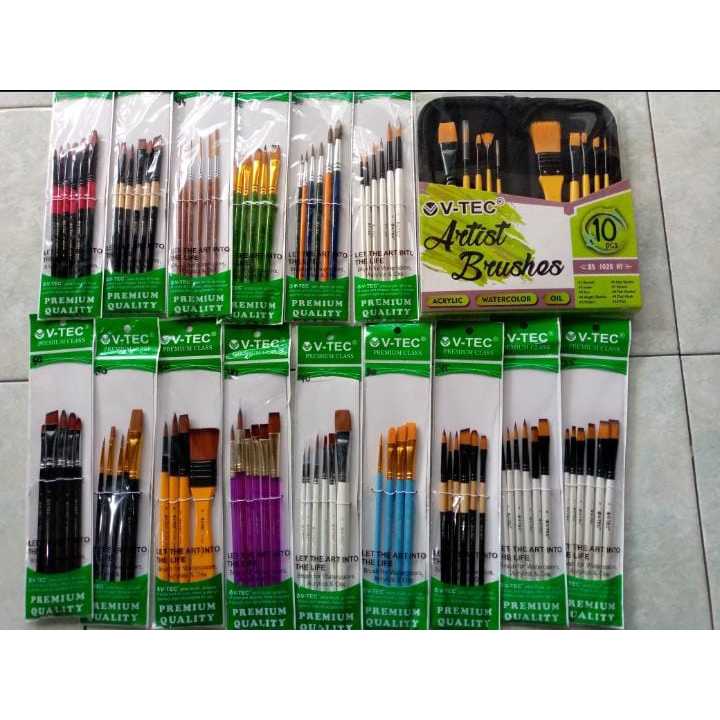 

Kuas Set V-tec Berbagai Macam Type Untuk Melukis Cat Acrylic, Cat Minyak Dan Cat Air