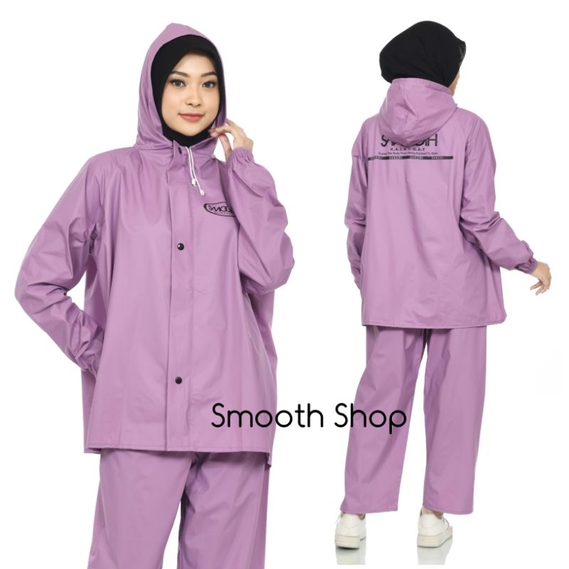 RAINCOAT, JAS HUJAN Setelan Pria Wanita Dewasa Anti Rembes Lilac