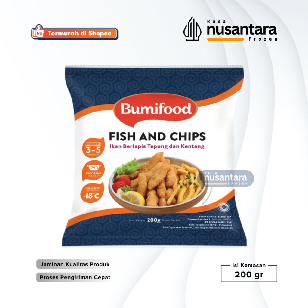 

Bumifood Fish and Chips 200 gr Frozen