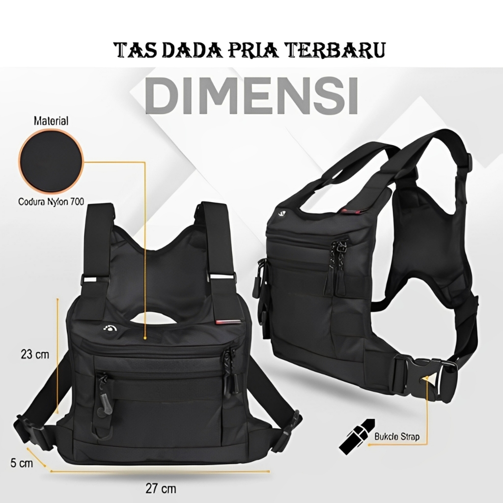 TAURUS - Tas Dada Depan Pria Tactical Tas selempang Dada Cowok Polos Murah
