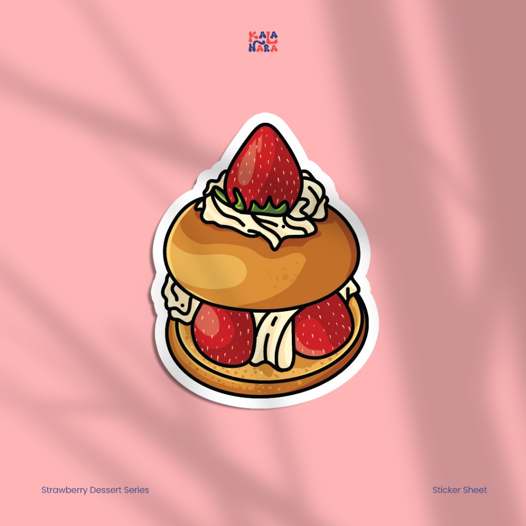 

Sticker Die Cut Strawberry Dessert Sandwich 2