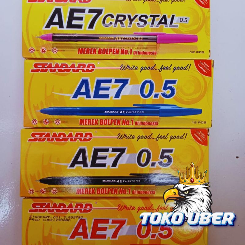 

Ballpoint standard AE7 biru hitam merah pulpen standard AE7 Gel NP 0.5 crystal