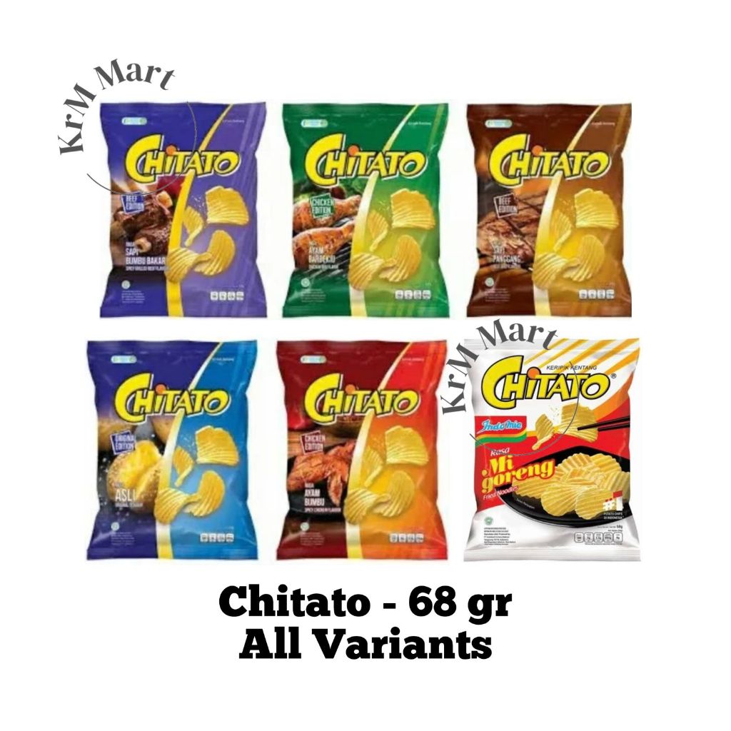 Chitato 68 gr 1 bungkus All Varian sapi panggang sapi bumbu bakar ayam bumbu pedas rasa mi goreng in