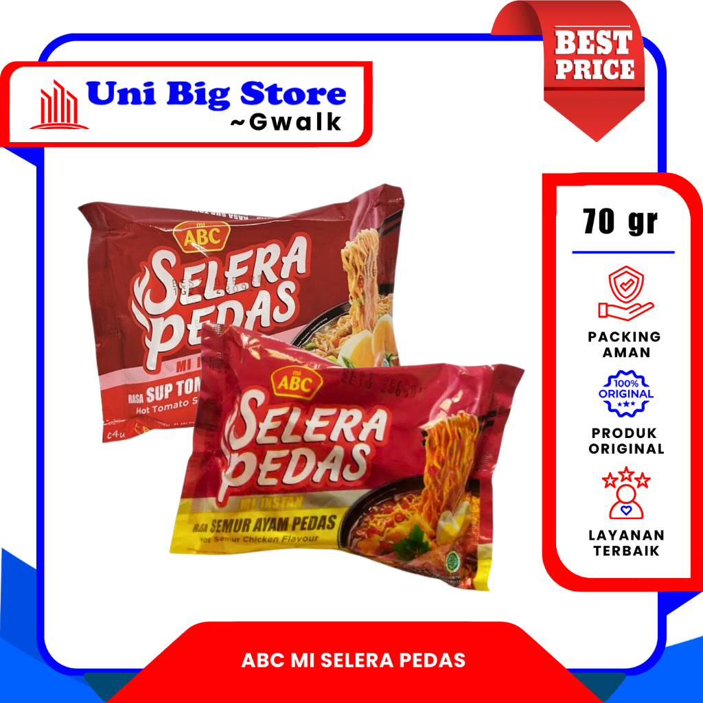 

MI ABC MIE SELERA PEDAS RASA SUP TOMAT - SEMUR AYAM PEDAS - 70 gr