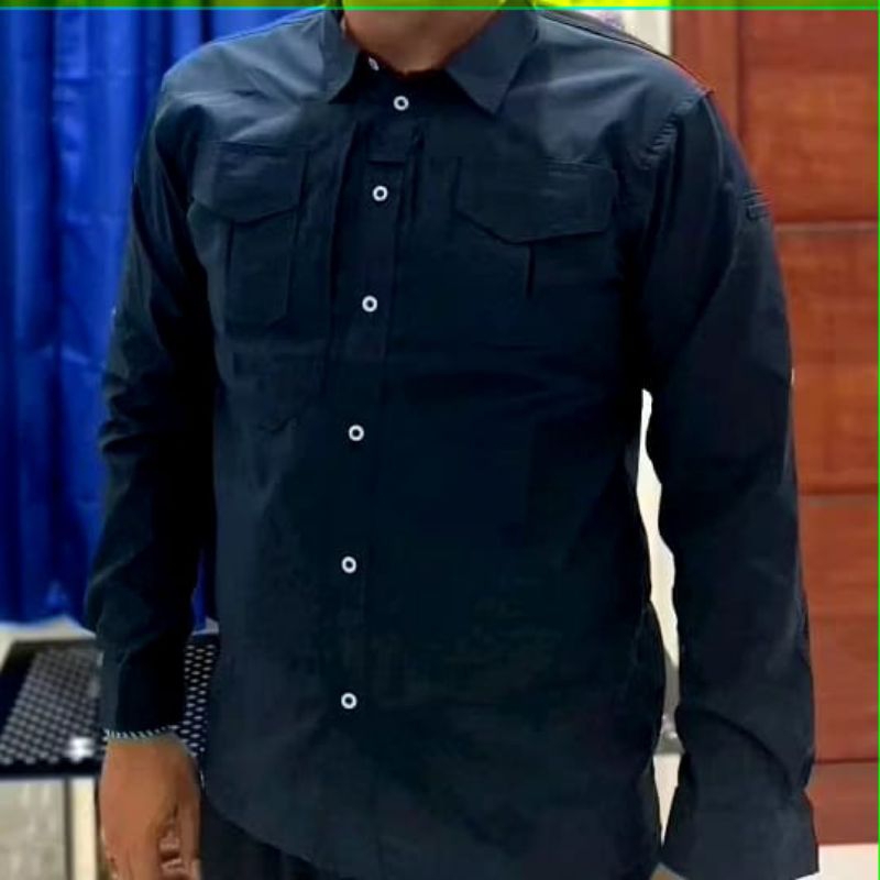 KEMEJA TACTICAL lengan panjang bahan Cartenz setrich