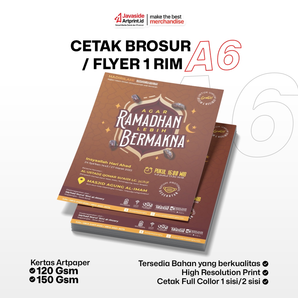 CETAK BROSUR FLAYER UK A6 - 1 RIM MURAH