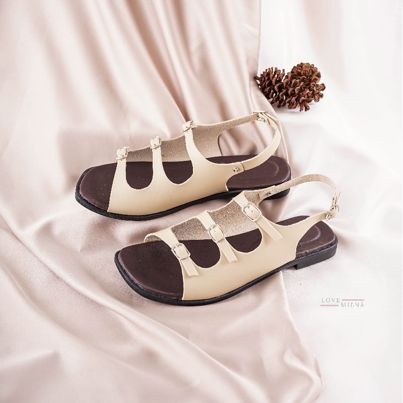 Sandal Teplek Kekinian-Sandal Tali Gesper-Flathoes korean Style-Sandal Teplek Empuk-Sandal Teplek Me
