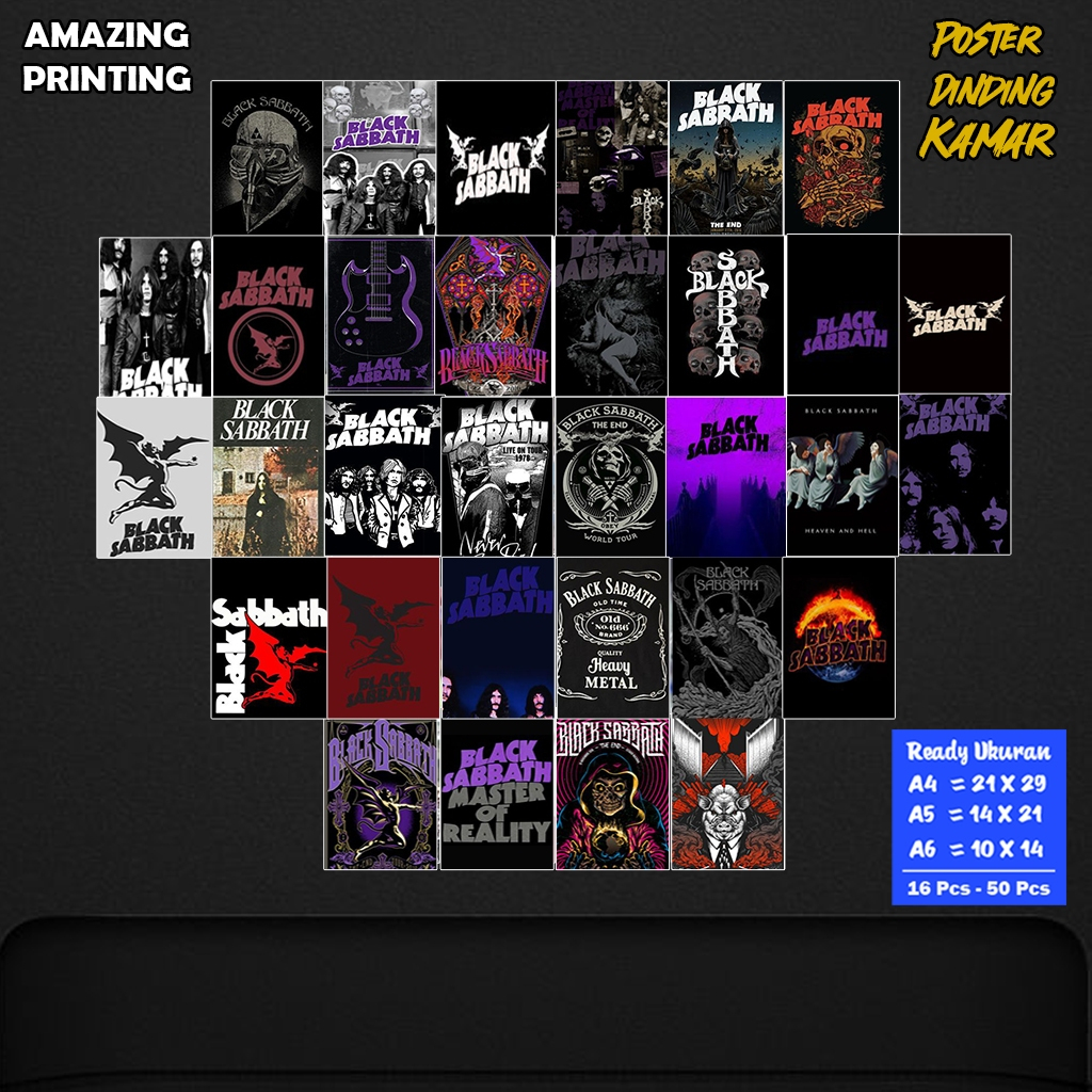 Poster Dinding Kamar Black sabbath / Poster Dinding black sabbath / Hiasan Dinding / Poster Kamar