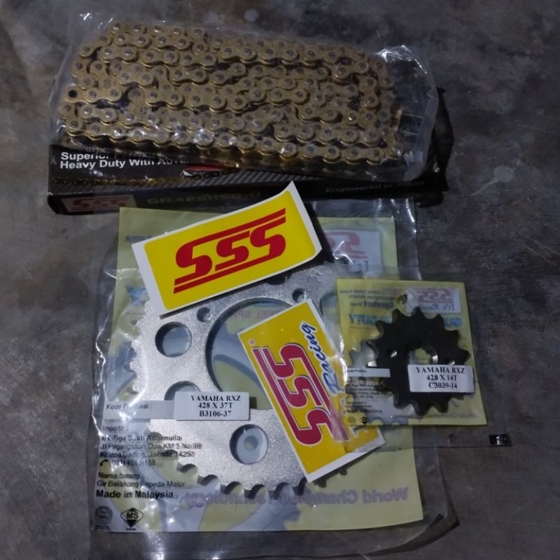 Gear set rx king sss 428 37 14 set rantai 428 hsbt 120L