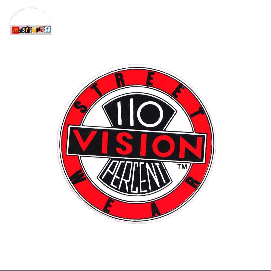 

sticker vision 110 percent street wear logo rounded stiker retro