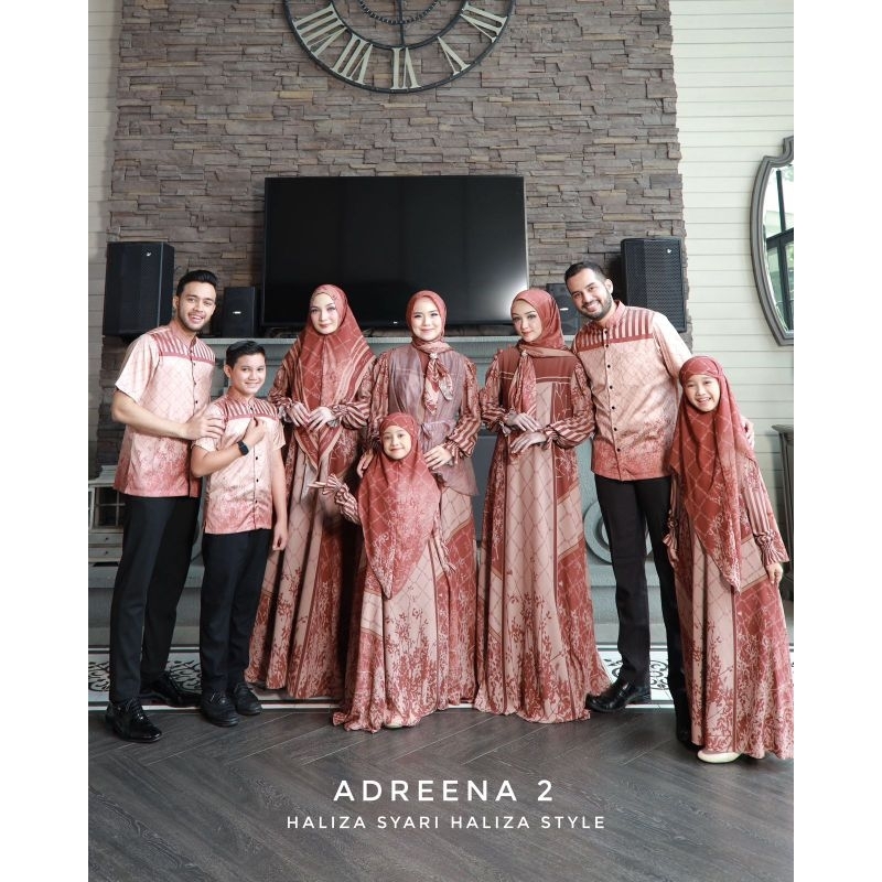 ADREENA 2 FAMILY COUPLE KELUARGA GAMIS SCARF KHIMAR DAILY DRESS BY HALIZA SYARI