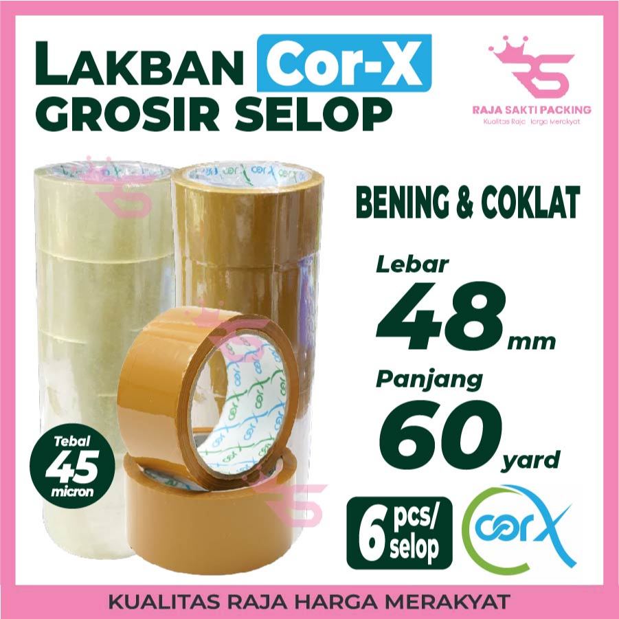 

Lakban Cortape 48 mm x 60 yard Cor-X Ekonomis Lakban Plakban Selotip SlotipTermurah Selop