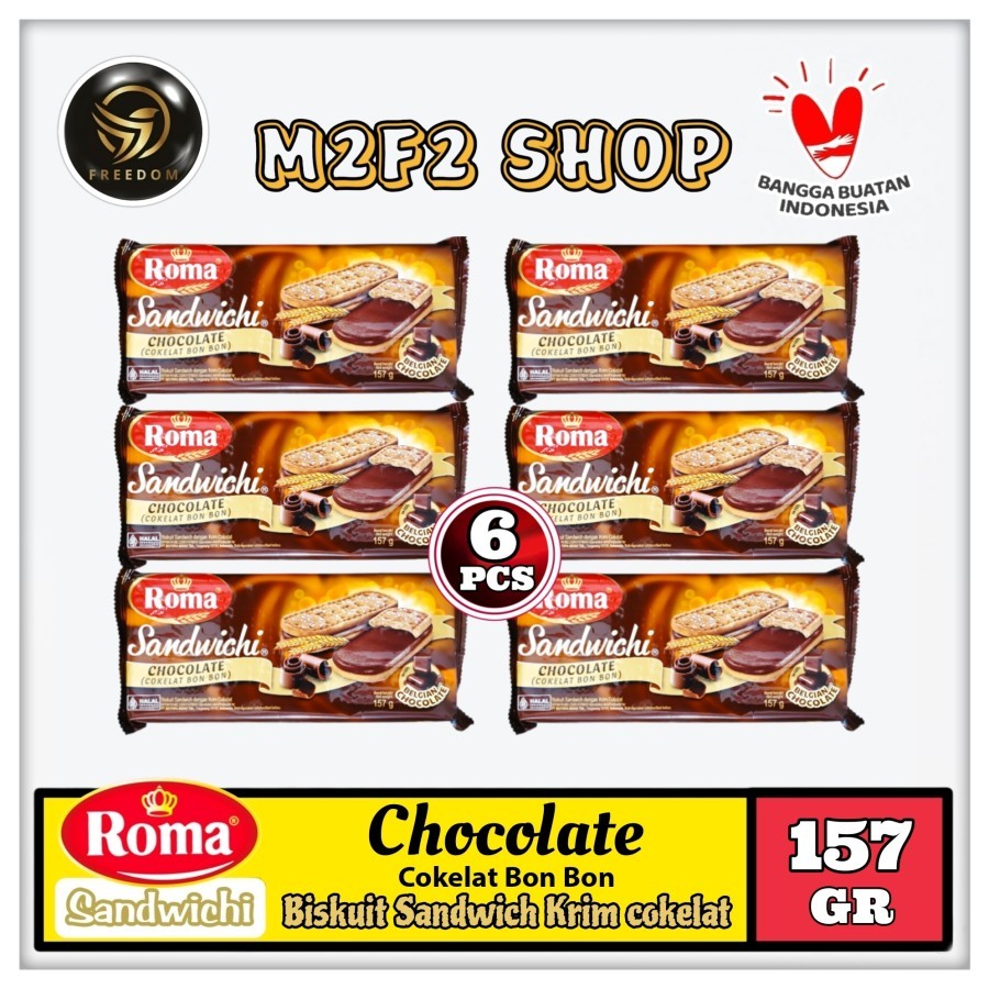 

Roma Biskuit Sandwichi Chocolate | Cokelat Bon Bon - 157 gr (Kemasan 6 Pcs)