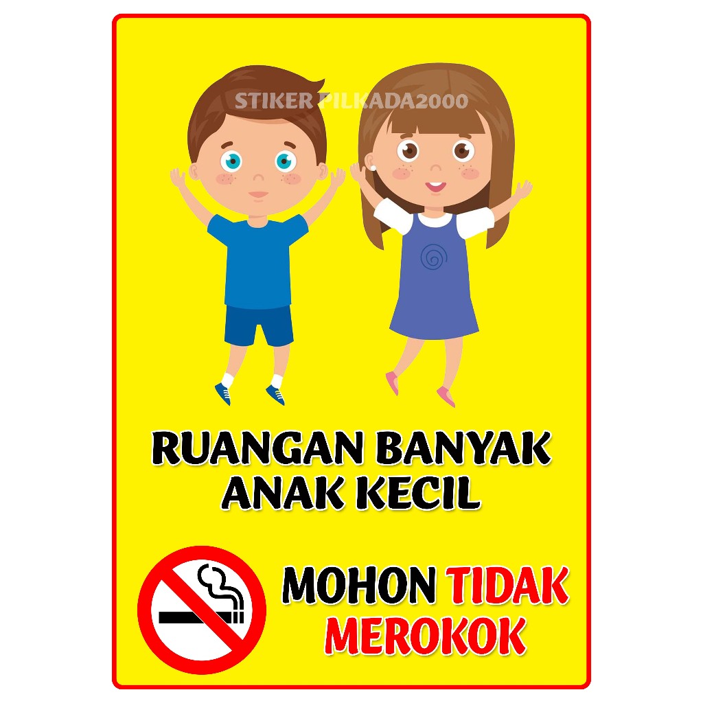 

STIKER VINYL RUANGAN BANYAK ANAK KECIL DILARANG MEROKOK / NO SMOKING