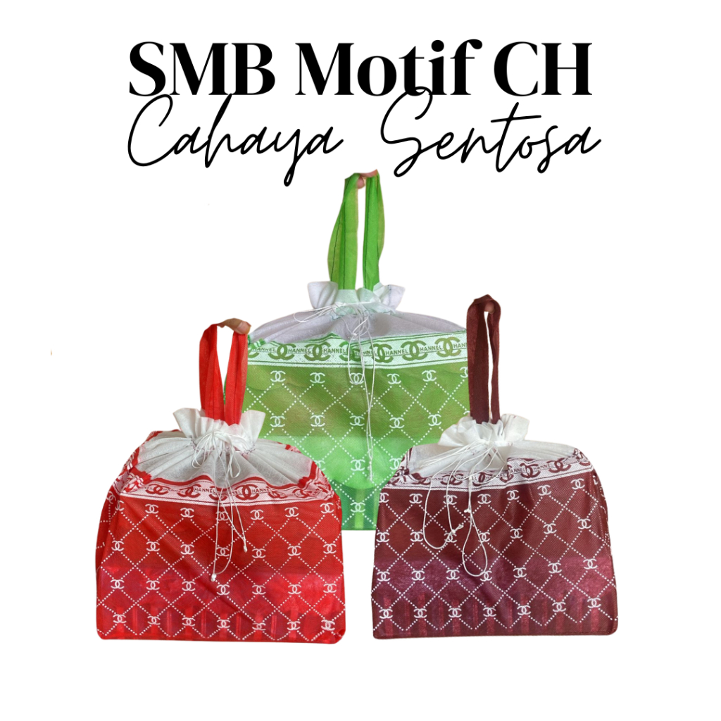 

[12 pcs] Tas Serut Hajatan SMB Motif CH Ukuran Dus 22 x 22 Tinggi 25 cm Spunbond