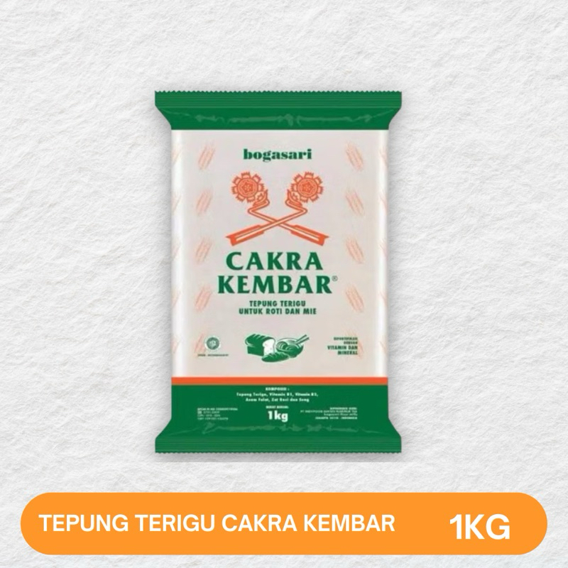 

Tepung Terigu Cakra Kembar Bogasari 1 kg