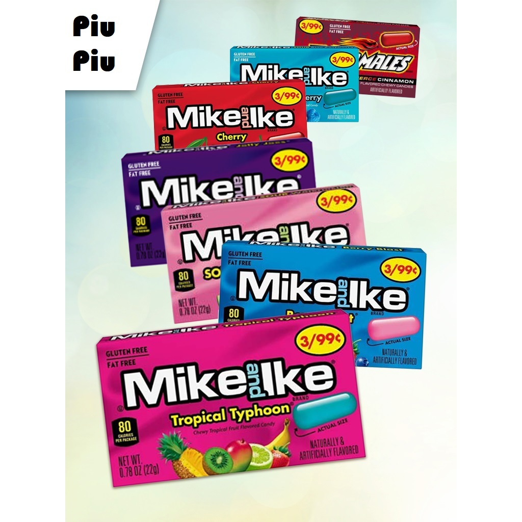 

Permen Import Amerika Just Born Quality Confections Mike and Ike Chewy Candy 141 Gr Varian Megamix, Megamix Sour, Berry Blast, Tropical Typhoon, Original Fruits