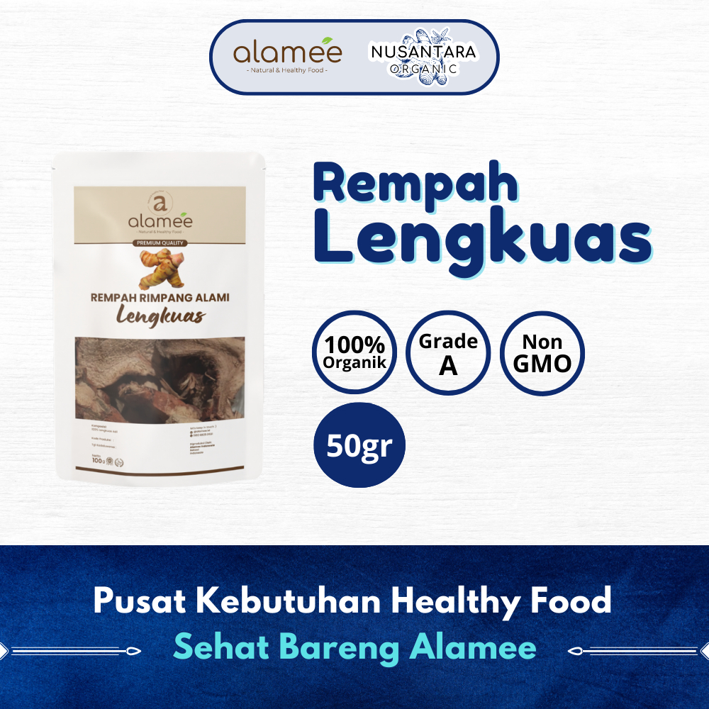 

ALAMEE 50gr Lengkuas Kering Dried Galangal Iris Rempah Rimpang Organik Alami Nusantara Organic