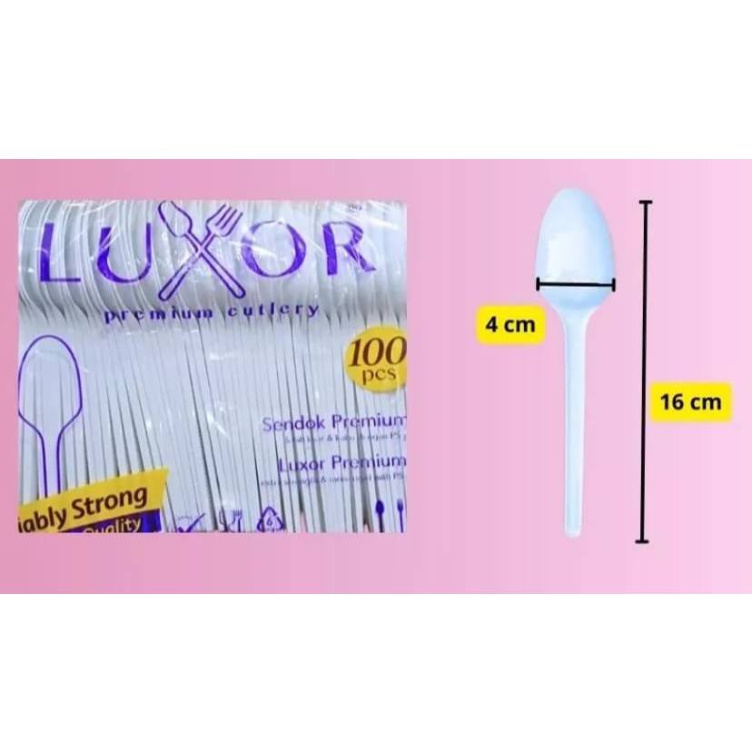 Sendok Makan Luxor Putih | Sendok Luxor Besar | Sendok Luxor Putih (Isi 100Pcs)
