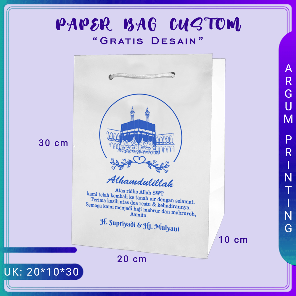 

PAPER BAG 20*10*30 PUTIH FREE SABLON | TAS OLEH-OLEH | TAS SOUVENIR| TAS KADO | PAPER BAG CUSTOM