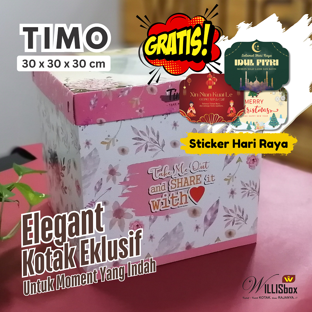 

Box Kue Tart 30x30x30 TIMO-XTRA TEBAL / Dus Kue Tart, Kotak Kue Tart, Dus Kue Ultah, BlackFlorest