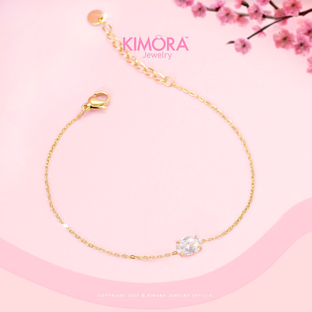 Kimora - Gelang Titanium Wanita Oval Olla Gold Plated 18k Gtt288