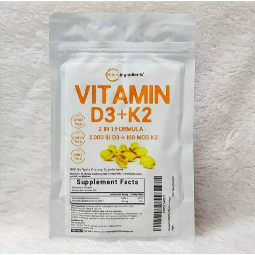 Micro Ingredients Vitamin D3 K2 300 Softgels