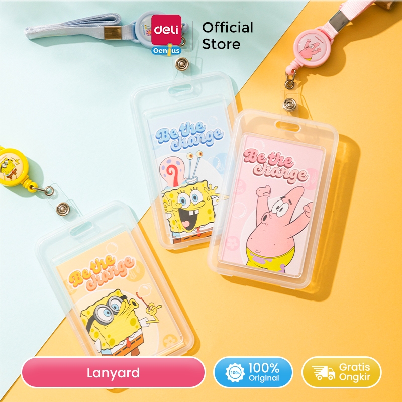 

Deli Name Tag Kartu Tanda Pengenal Motif Spongebob Lanyard Bisa Ditarik EF455