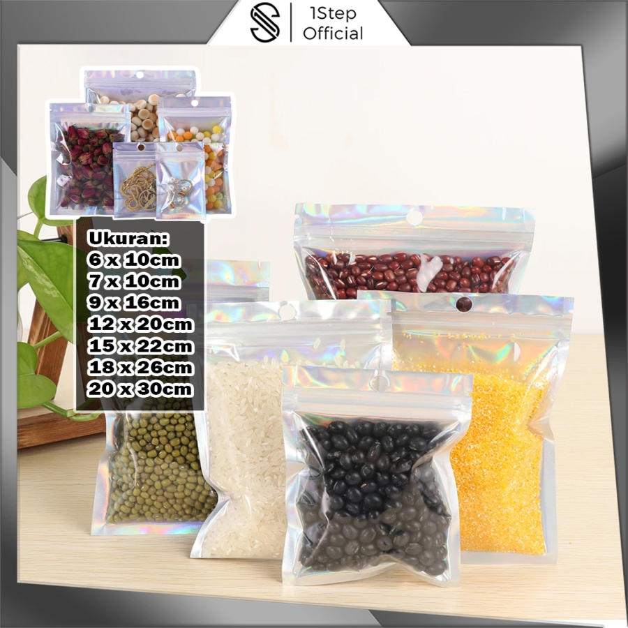 

1step Plastik Klip Hologram Flat | Ziplock Hologram Foil | Platik Klip Kemasan Aksesoris R1000