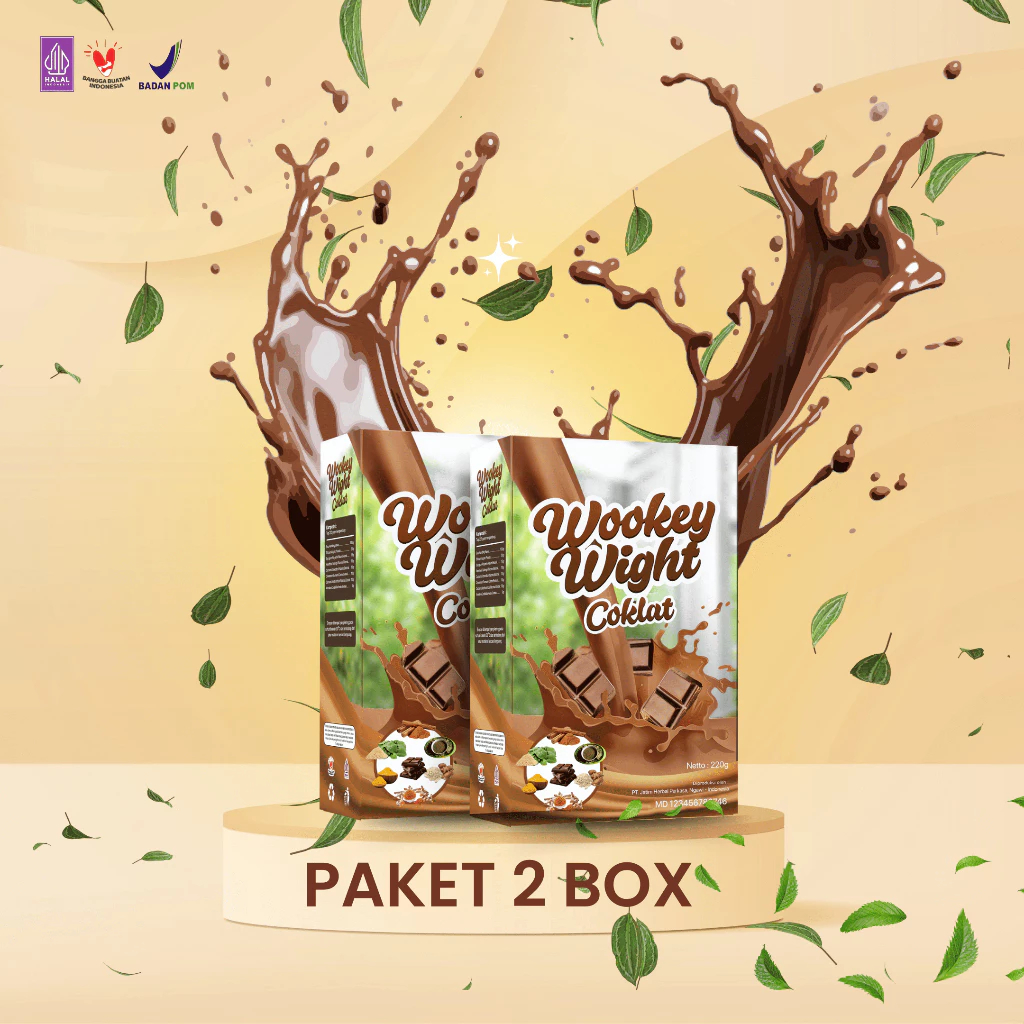 

[PAKET 2 BOX] WOOKEY WEIGHT COKLAT - SUSU PENGGEMUK BADAN TINGGI PROTWIN ALAMI