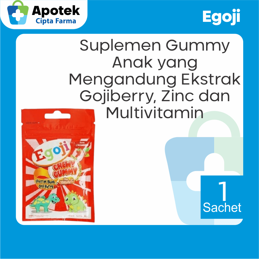 Egoji Gummy Strawberry Goji Berry Glukosa Air Vitamin A Vitamin B1 Vitamin B2 Vitamin B3 Vitamin B6 