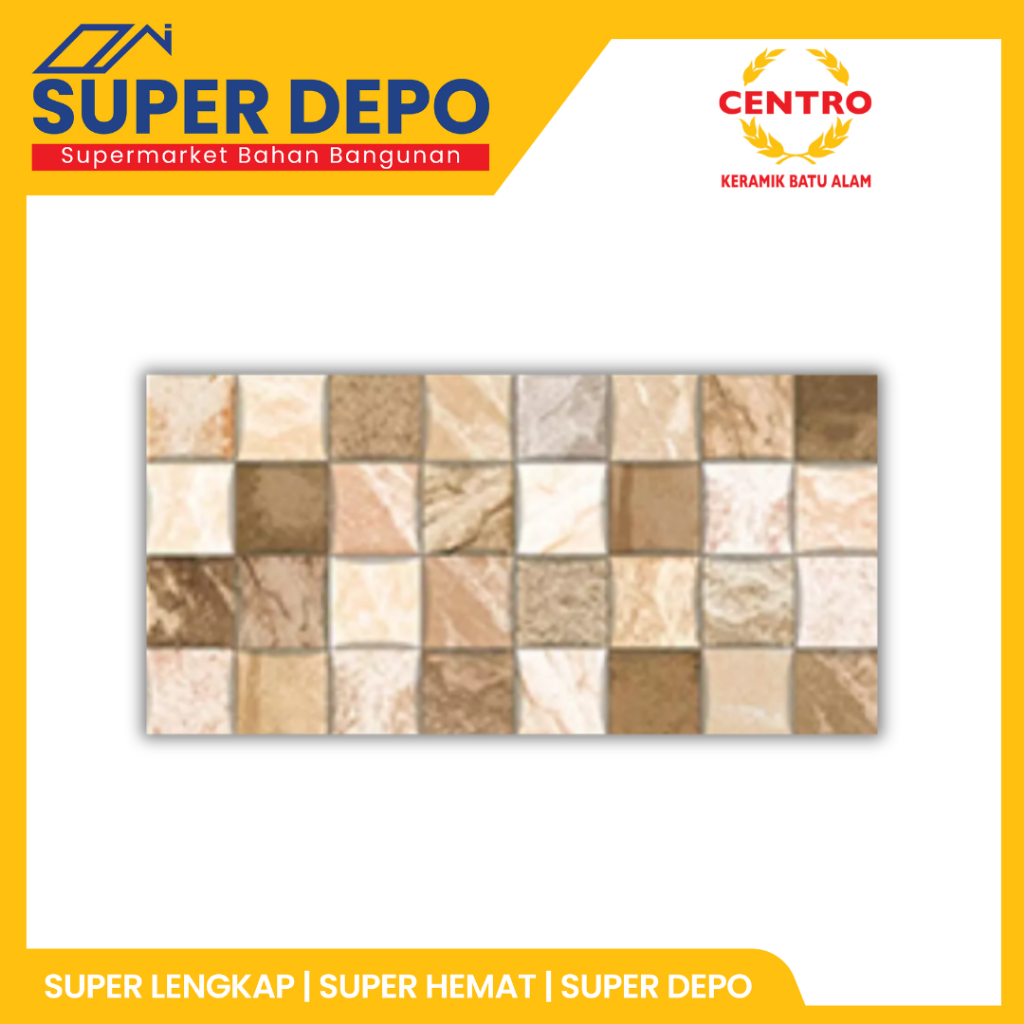 KERAMIK CENTRO 20X40 CM - CARITA BROWN BATU ALAM