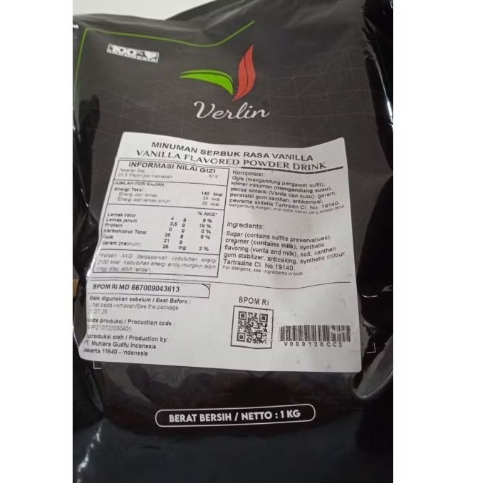 

Verlin Minuman Serbuk rasa Vanilla / Vanilla Flavored Powder Drink 1kg