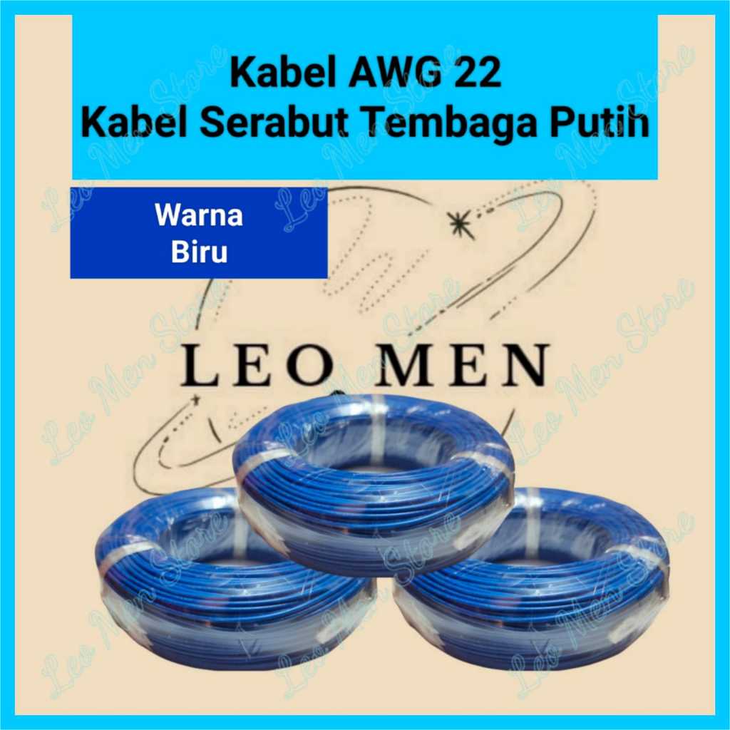Kabel AWG 22~Kabel Serabut AWG 22~TINNED CU~Tembaga Putih~BIRU