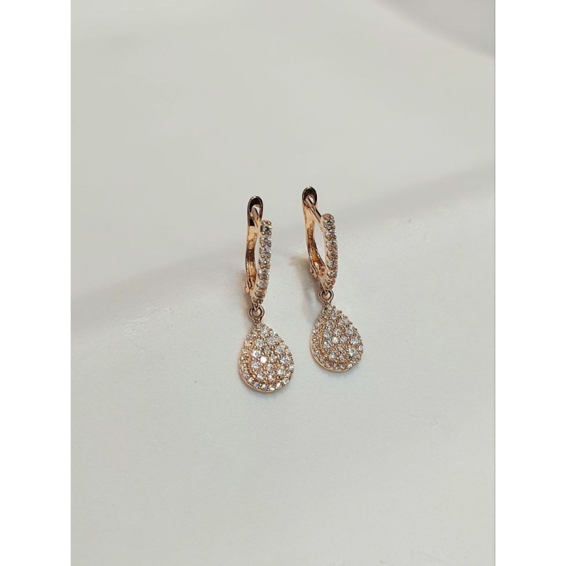 Anting Jepit Gantung Emas Fashion Wanita Tier Drop Zircons 2.62 Gram 700 16K (AH205)